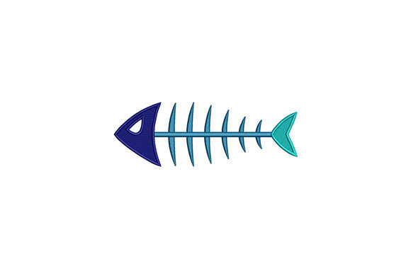 Blue Fish Skeleton