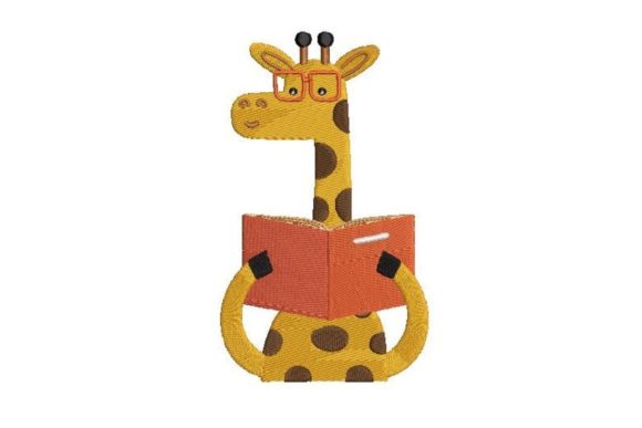 Giraffe Reading a Book